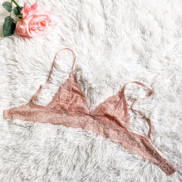 Blush Lace Mesh Lined Triangle Bralette - Picture 10 of 12